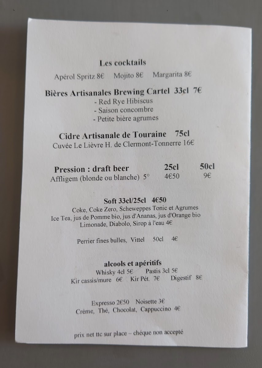 Menu Ana M. Restaurant Et Bar A Vin De Loire-4